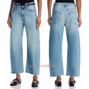 MOTHER Half Pipe Ankle Fray I Confess High Waist Wide Leg Crop 23